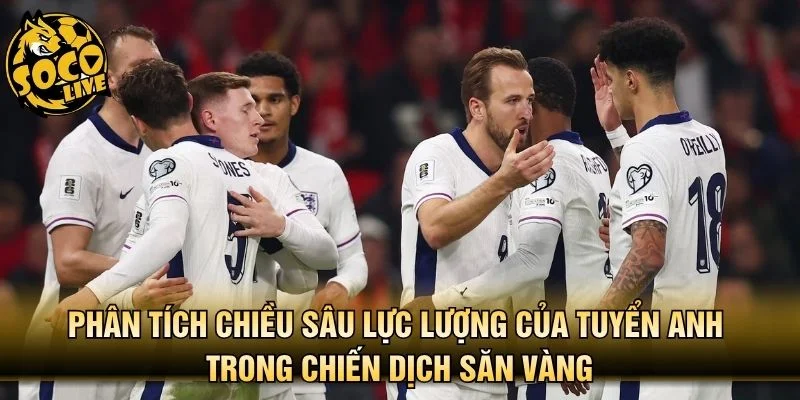 Phân tích chiều sâu lực lượng của tuyển Anh trong chiến dịch săn vàng